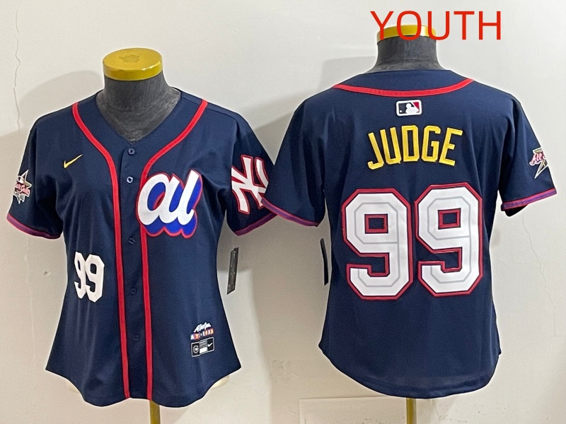 Youth 2025 New York Yankees #99 Judge dark Blue All star Nike MLB Jersey style 0017